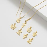 Basic Lady Classic Style Letter Sterling Silver Plating Pendant Necklace main image 1