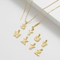 Basic Lady Classic Style Letter Sterling Silver Plating Pendant Necklace main image 5