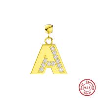 Basic Lady Classic Style Letter Sterling Silver Plating Pendant Necklace sku image 1