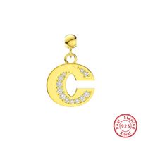 Basic Lady Classic Style Letter Sterling Silver Plating Pendant Necklace sku image 3