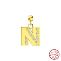 Basic Lady Classic Style Letter Sterling Silver Plating Pendant Necklace sku image 14