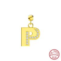 Basic Lady Classic Style Letter Sterling Silver Plating Pendant Necklace sku image 16