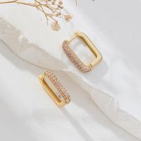 1 Pair Lady Geometric Plating Inlay Copper Zircon Earrings sku image 3
