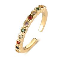 Fashion Micro Inlaid Zircon Open Adjustable Copper Ring Real Gold Plating sku image 38
