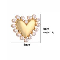 Elegant Vacation Simple Style Heart Shape Copper 18k Gold Plated Artificial Pearls Rings Necklace In Bulk main image 4