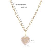 Elegant Vacation Simple Style Heart Shape Copper 18k Gold Plated Artificial Pearls Rings Necklace In Bulk main image 3