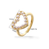 Elegant Vacation Simple Style Heart Shape Copper 18k Gold Plated Artificial Pearls Rings Necklace In Bulk main image 2