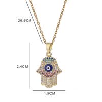 Streetwear Palm Copper Plating Inlay Zircon Pendant Necklace main image 2