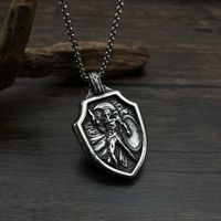 Hip-Hop Vintage Style Portrait Stainless Steel Titanium Steel No Inlay Men'S Necklace Pendant main image 5