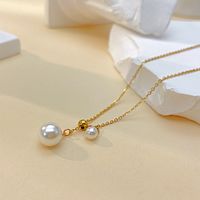 Titan Stahl IG-Stil Einfacher Stil Geometrisch Künstliche Perlen Halskette main image 2