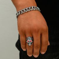 Hip Hop Estilo Vintage Cráneo Aleación Hombres Anillos Pulsera main image 6