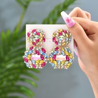1 Pair Fashion Geometric Rhinestone Women's Drop Earrings sku image 2