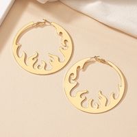 1 Pair Basic Lady Round Plating Hollow Out Alloy 14k Gold Plated Hoop Earrings main image 5