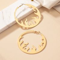 1 Pair Basic Lady Round Plating Hollow Out Alloy 14k Gold Plated Hoop Earrings main image 4