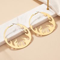 1 Pair Basic Lady Round Plating Hollow Out Alloy 14k Gold Plated Hoop Earrings main image 3