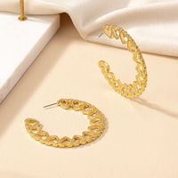 1 Pair Elegant Lady C Shape Heart Shape Plating Hollow Out Alloy 14k Gold Plated Ear Studs main image 4