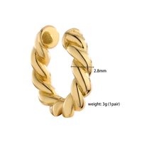 1 Pair Ig Style French Style Simple Style Leaves Twist Plating Inlay Copper Zircon 18k Gold Plated Ear Cuffs main image 2