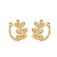 1 Pair Ig Style French Style Simple Style Leaves Twist Plating Inlay Copper Zircon 18k Gold Plated Ear Cuffs main image 8