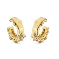 1 Pair Ig Style French Style Simple Style Leaves Twist Plating Inlay Copper Zircon 18k Gold Plated Ear Cuffs sku image 9