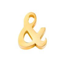 1 Piece Stainless Steel 14K Gold Plated Letter Polished Pendant sku image 51