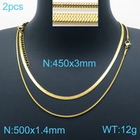 Stainless Steel 18K Gold Plated Simple Style Classic Style Plating Solid Color Necklace sku image 8