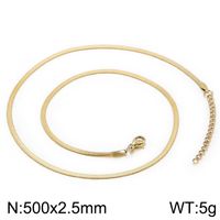 Stainless Steel 18K Gold Plated Simple Style Classic Style Plating Solid Color Necklace sku image 3