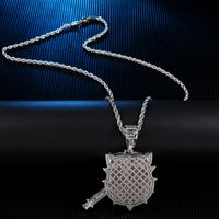 Vintage Style Exaggerated Rock Geometric Stainless Steel Copper Inlay Zircon Men's Pendant Necklace main image 3
