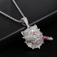 Vintage Style Exaggerated Rock Geometric Stainless Steel Copper Inlay Zircon Men's Pendant Necklace main image 2