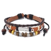 New Beaded Cowhide Leather Bracelets &amp; Bangles Nhpk127706 sku image 2
