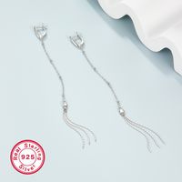 1 Pair Cute Basic Solid Color Plating Sterling Silver White Gold Plated Drop Earrings main image 7