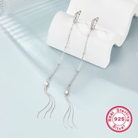 1 Pair Cute Basic Solid Color Plating Sterling Silver White Gold Plated Drop Earrings main image 6