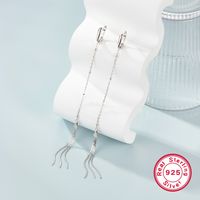 1 Pair Cute Basic Solid Color Plating Sterling Silver White Gold Plated Drop Earrings main image 4