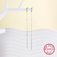 1 Pair Cute Basic Solid Color Plating Sterling Silver White Gold Plated Drop Earrings main image 5