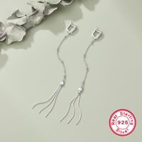1 Pair Cute Basic Solid Color Plating Sterling Silver White Gold Plated Drop Earrings main image 2