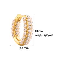 1 Pair Casual Elegant C Shape Round Plating Inlay Artificial Pearl Copper Artificial Pearls 18k Gold Plated Earrings main image 6