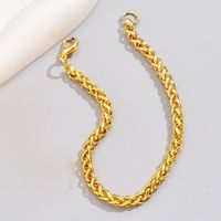 Simple Style Solid Color Alloy Plating Gold Plated Men's Bracelets Necklace sku image 1