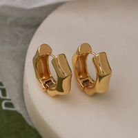 1 Piece Simple Style Solid Color Plating Copper Hoop Earrings sku image 1