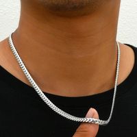 Simple Style Solid Color Stainless Steel Men's Bracelets Necklace sku image 2