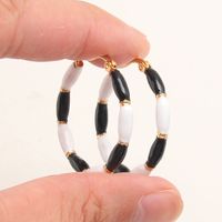 1 Pair IG Style Casual Round Enamel 304 Stainless Steel Gold Plated Earrings main image 9