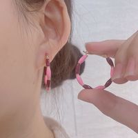 1 Pair IG Style Casual Round Enamel 304 Stainless Steel Gold Plated Earrings main image 8