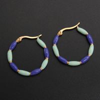 1 Pair IG Style Casual Round Enamel 304 Stainless Steel Gold Plated Earrings sku image 2