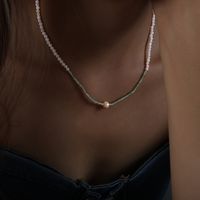 Elegant Round Natural Stone Freshwater Pearl Beaded Plating 18k Gold Plated Necklace main image 7