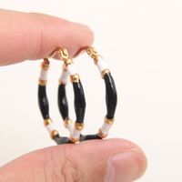 1 Pair IG Style Casual Simple Style Round Enamel Plating 304 Stainless Steel Gold Plated Earrings main image 7