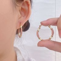 1 Pair IG Style Casual Simple Style Round Enamel Plating 304 Stainless Steel Gold Plated Earrings main image 9