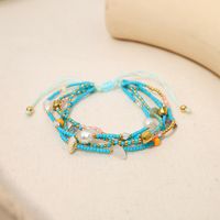 Wholesale Jewelry Bohemian Colorful Beaded Alloy Knitting Bracelets sku image 8