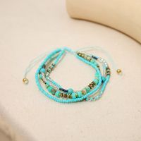 Wholesale Jewelry Bohemian Colorful Beaded Alloy Knitting Bracelets sku image 6