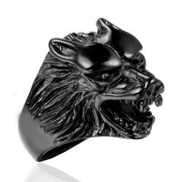 Classic Style Streetwear Wolf Titanium Steel Polishing None 18K Gold Plated Rhodium Plated Men'S Rings sku image 8