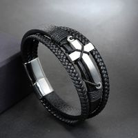 IG Style Retro Cross Stainless Steel Handmade Braid Handmade None Men'S Bracelets main image 3