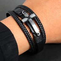 IG Style Retro Cross Stainless Steel Handmade Braid Handmade None Men'S Bracelets main image 1