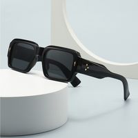 Simple Style Solid Color Resin Square Full Frame Glasses main image 1